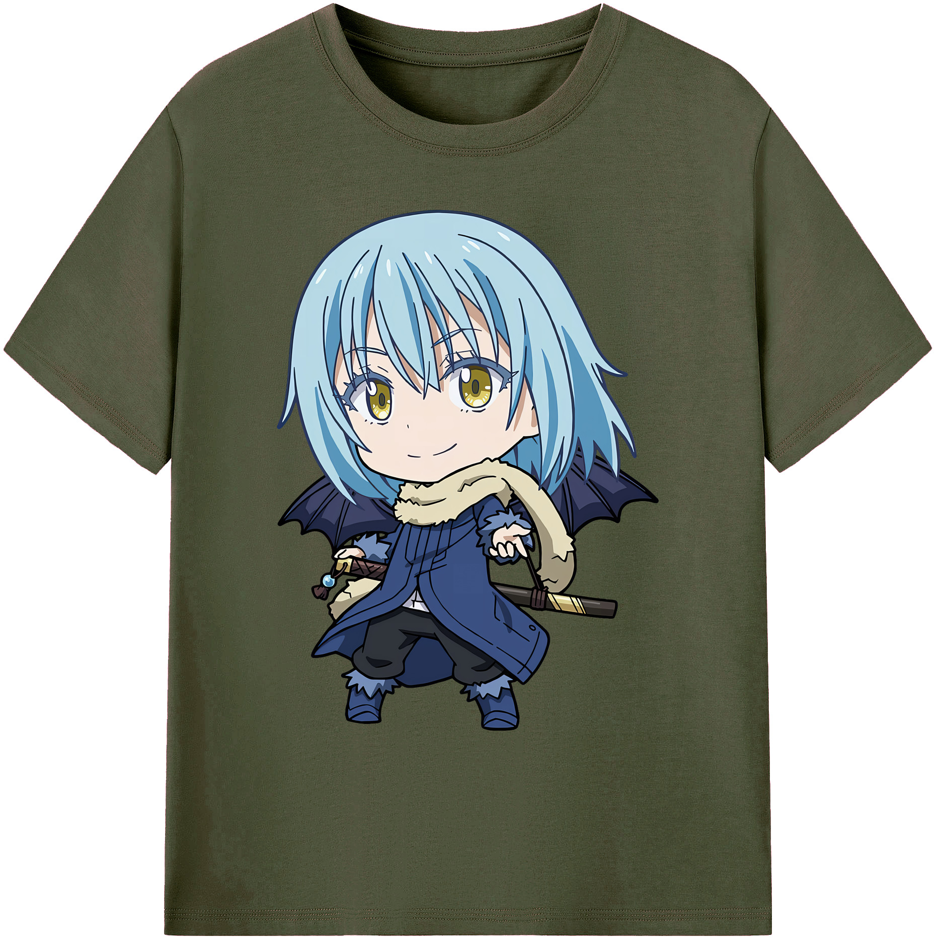 （画像用） 転スラ Regarding Reincarnated to Slime 綿100％ メンズ半袖Tシャツ｜肌触りやわらか＆通気性
